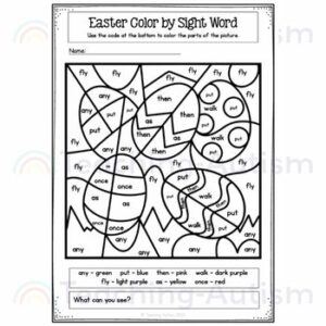 Easter Color by Sight Word | First Sight Words