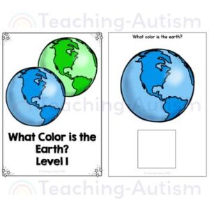Earth Day Color Recognition Adapted Books for Special Education