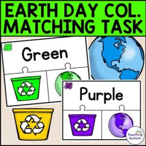 Earth Day Color Matching Task Box | Earth Day Task Boxes