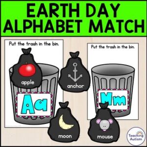 Earth Day Alphabet Matching Task Box | Earth Day Task Boxes