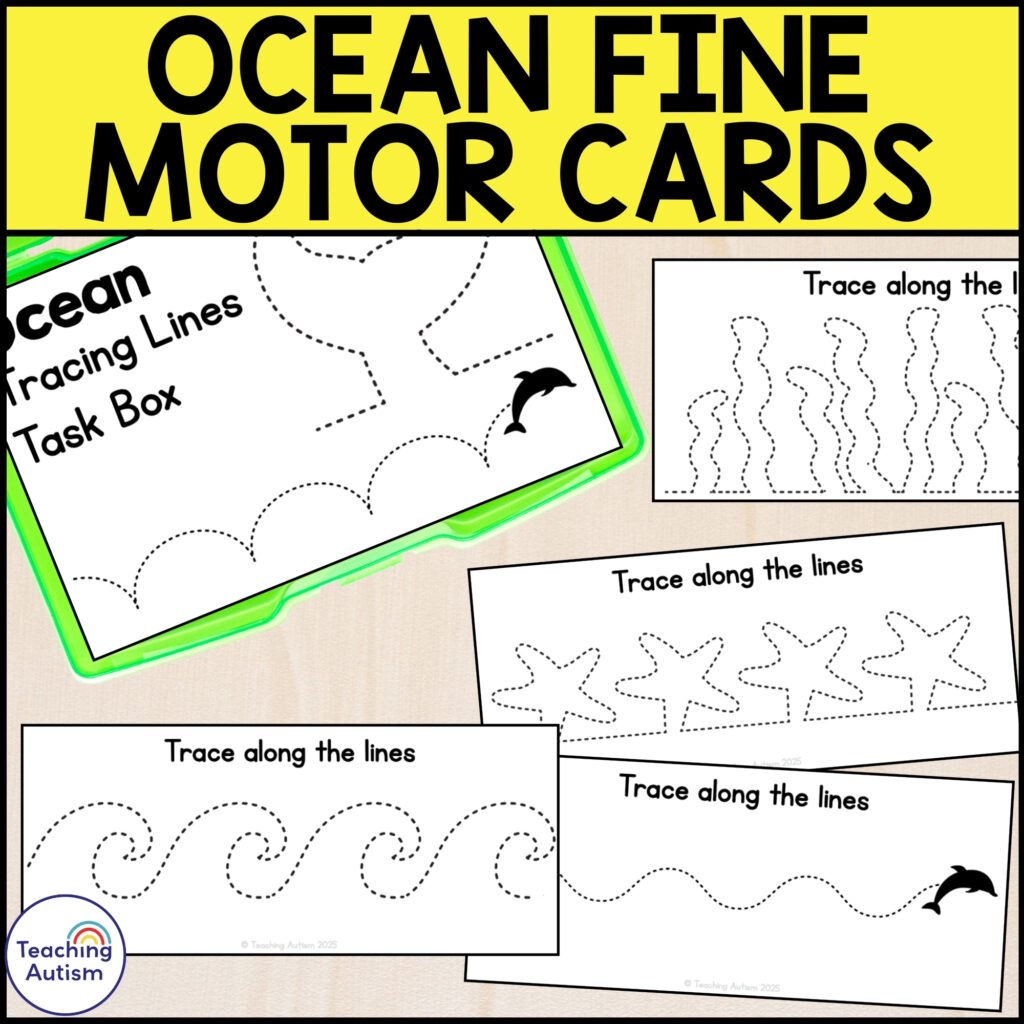 Free Ocean Fine Motor Tracing Cards