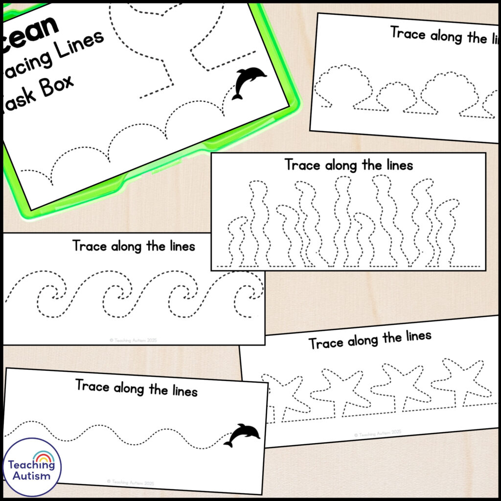 Free Ocean Fine Motor Tracing Cards