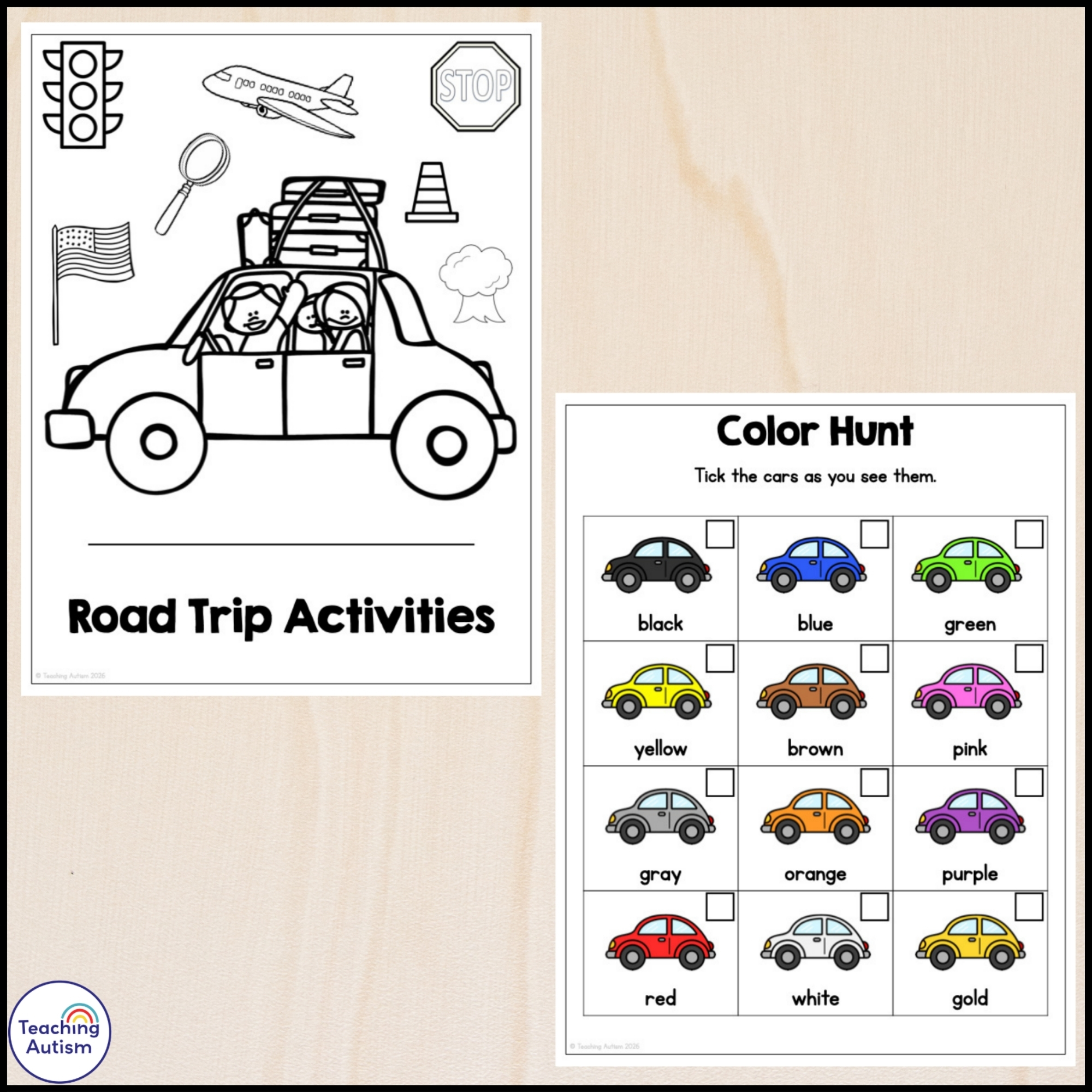 Free Road Trip Activity Book for Kids - Teaching Autism