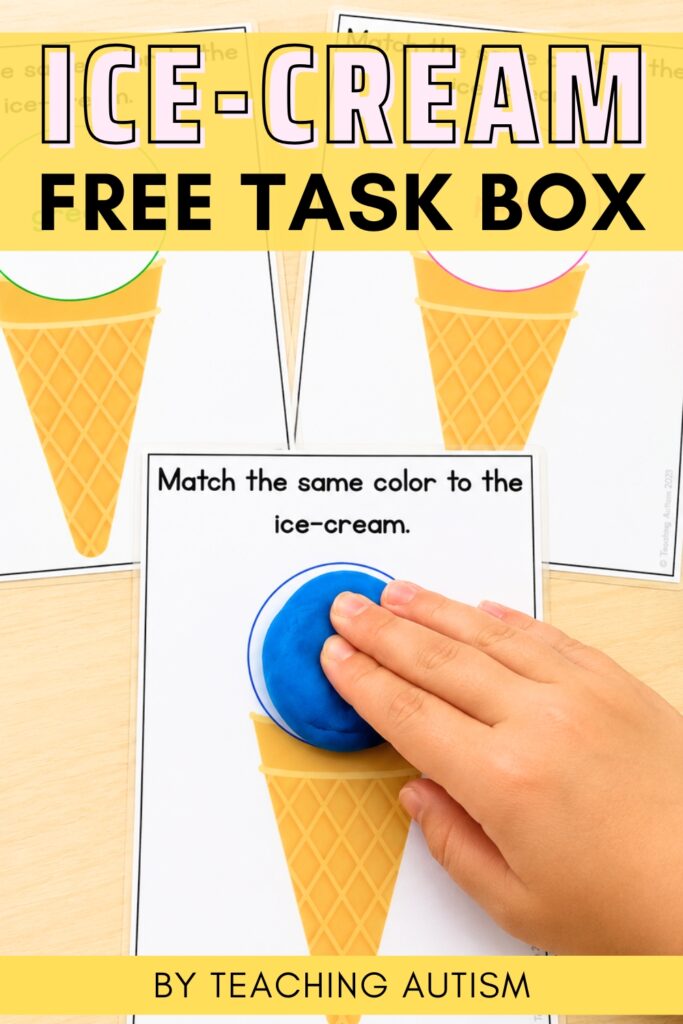 Free Ice Cream Color Matching Task Box | Ice Cream Math Activities for Preschool & Kindergarten
