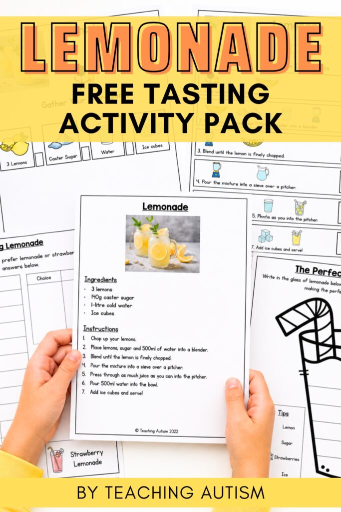 Free Lemonade Tasting Activity Pack | Lemonade Theme Day Activities for Kids