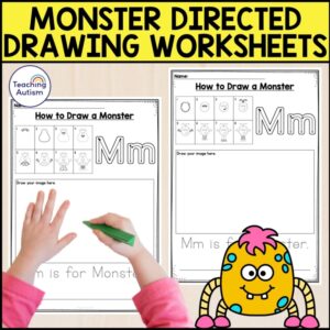Free Monsters Directed Drawing Worksheets | How to Draw a Monster