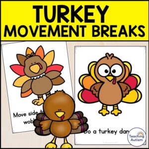 Turkey Theme Movement Breaks Cards | Turkey Activities