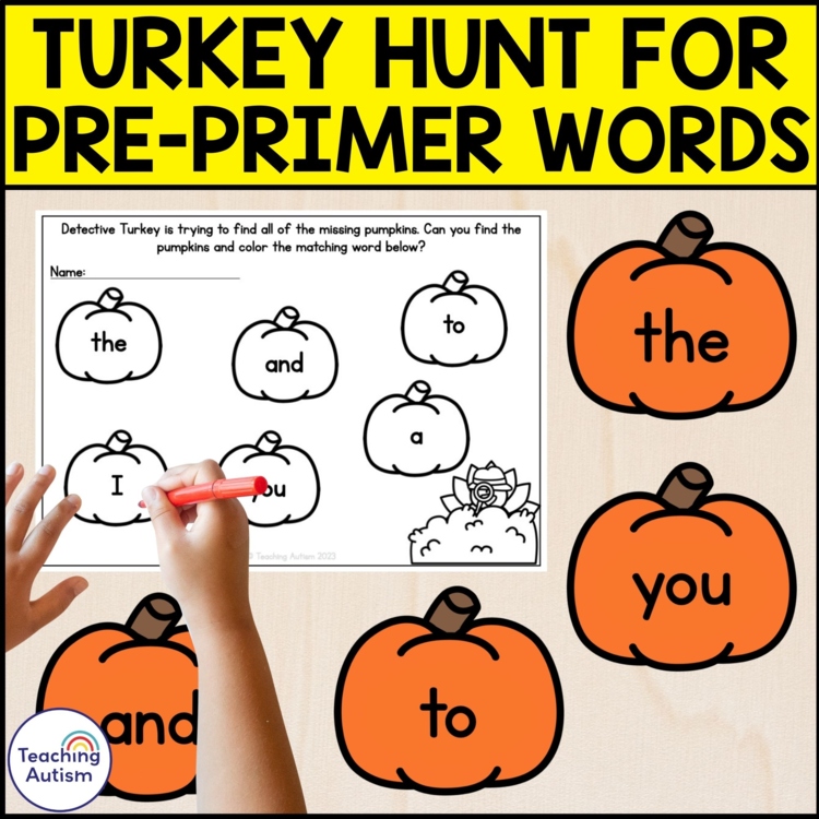 Pre Primer Sight Words | Turkey Sight Word Worksheets