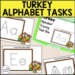 Turkey Alphabet Tracing Task Box | Alphabet Task Box for Special Education