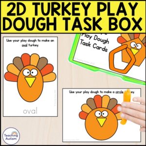 2D Shape Turkey Play Dough | Fall Play Dough Task Box