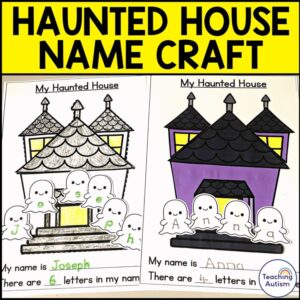 Haunted House Editable Name Craft | Halloween Name Activities