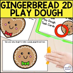 2D Shape Gingerbread Man Play Dough | Gingerbread Man Play Dough Cards