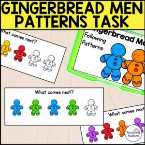 Gingerbread Man Pattern Task Box | Pattern Activities for Gingerbread Man Theme
