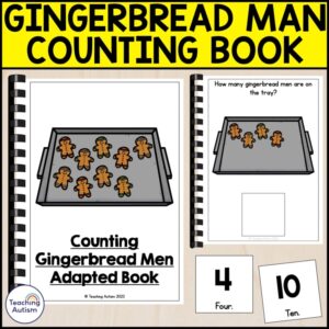 Counting Gingerbread Men on the Tray Adapted Book for Special Education