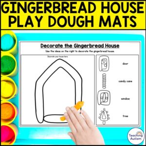 Gingerbread House Play Dough Mats | Fine Motor & Visual Skills Centers