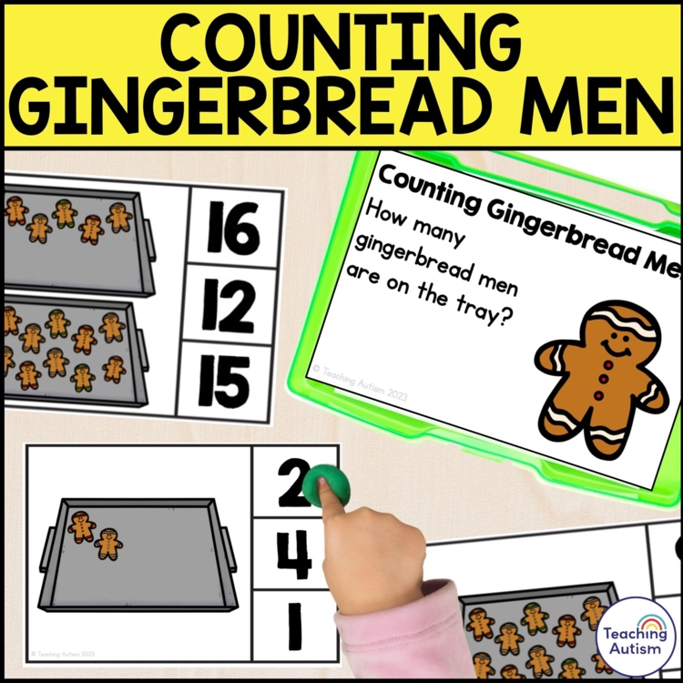 Counting Gingerbread Men Task Box 0-20 | Gingerbread Man Activities