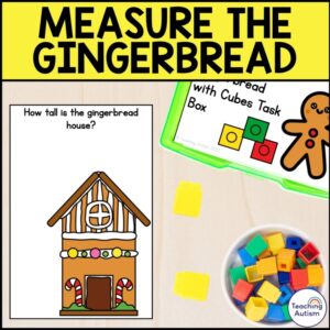 Measuring Gingerbread with Snap Cubes | Task Box for Special Education