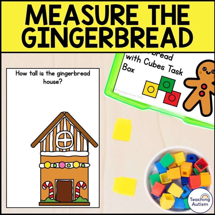 Measuring Gingerbread with Snap Cubes | Task Box for Special Education