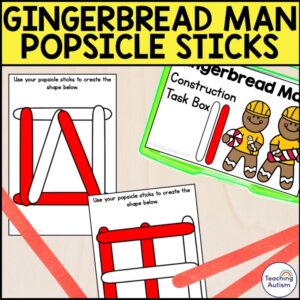 Gingerbread Construction Popsicle Sticks | Fine Motor Skills Task Box