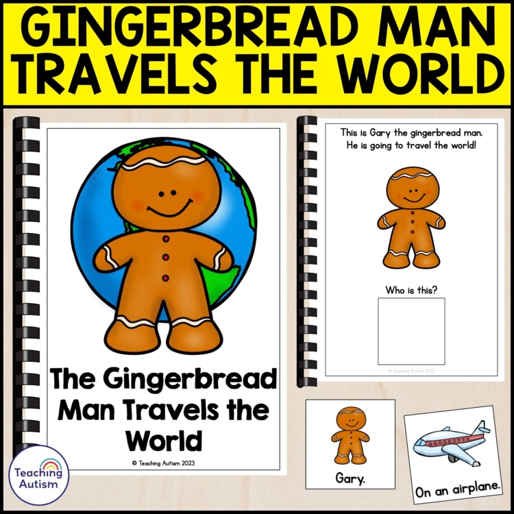 The Gingerbread Man Travels the World Adapted Book for Special Education