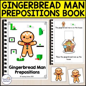 Gingerbread Prepositions Adapted Book | Gingerbread Man Adapted Books