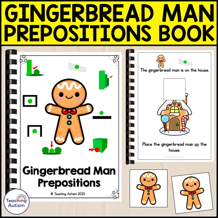 Gingerbread Prepositions Adapted Book | Gingerbread Man Adapted Books