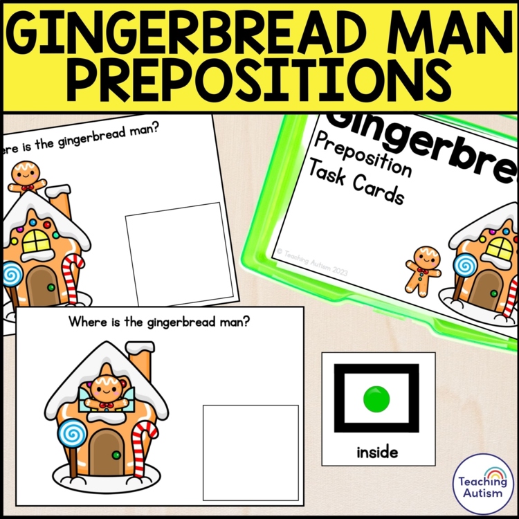 Gingerbread Man Task Box | Prepositions Where is the Gingerbread Man?