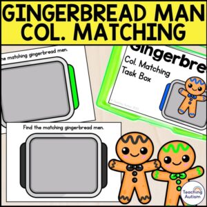 Gingerbread Color Matching Task Box | Gingerbread Man Task Box
