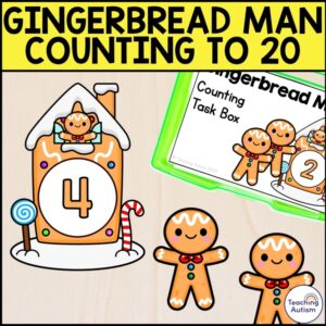 Gingerbread Counting to 20 Task Box | Gingerbread Man Task Box