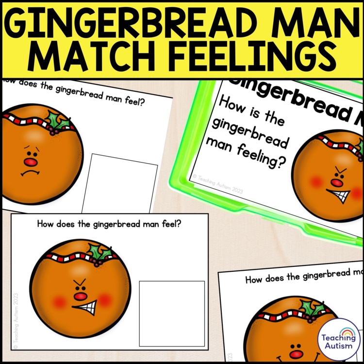 Gingerbread Man Feelings Task Box | Identify Feelings and Emotions