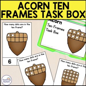 Acorn Ten Frame Task Cards | Math Task Boxes for Special Education