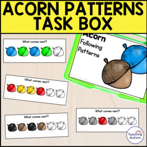 Acorn Pattern Task Box | Pattern Activities for Acorn Theme