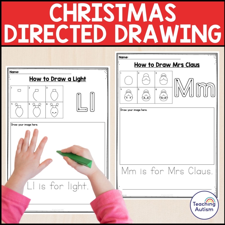 Christmas Directed Drawing Worksheets | No Prep Christmas Worksheets