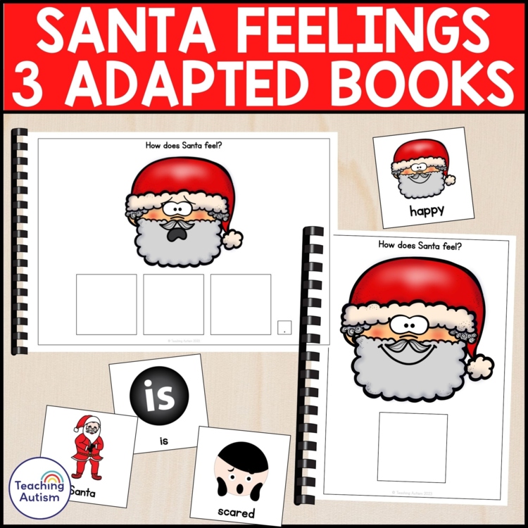 3 Santa Feelings Adapted Books for Special Education | Christmas Adapted Books