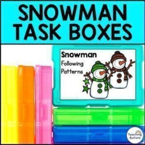 Snowman Task Boxes for Special Education | Winter Activities Bundle