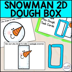 2D Shape Snowman Play Dough | Snowman Play Dough Cards