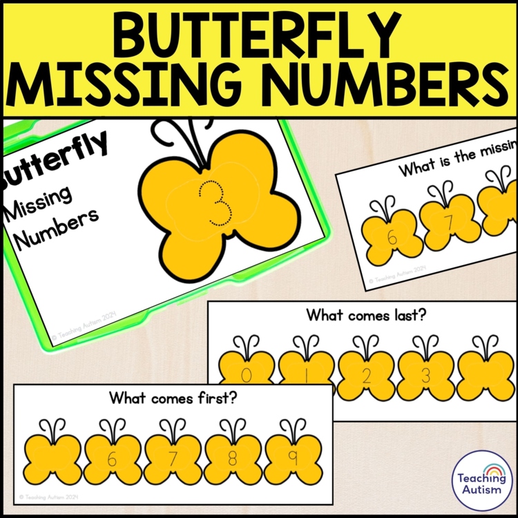 Butterfly Missing Numbers Task Box | Bugs and Insects Math Activities