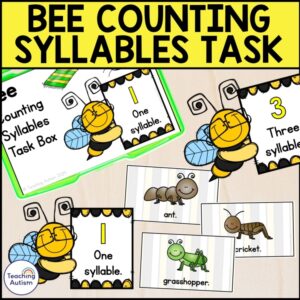 Bee Counting Syllables Task Box | Task Box for Special Education