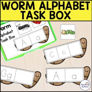 Worm Alphabet Task Box | Alphabet Task Box for Special Education
