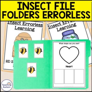 Bugs and Insects Errorless File Folder Activities | Special Education Errorless