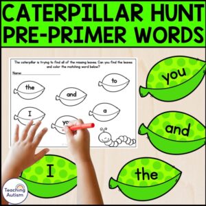 Pre Primer Sight Words | Caterpillar Sight Word Worksheets
