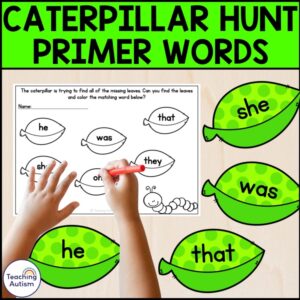 Primer Sight Words | Caterpillar Sight Word Worksheets