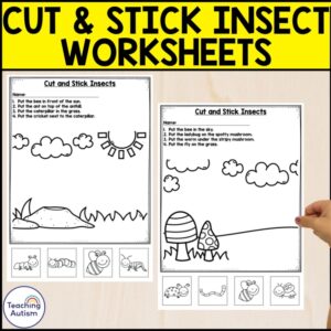 Insect Cut and Stick Worksheets | Bugs and Insects No Prep Worksheets