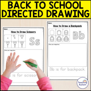 Back to School Directed Drawing Worksheets | No Prep Worksheets