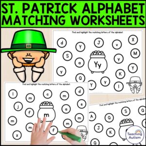St Patrick's Day Alphabet Recognition Worksheets | No Prep Worksheets