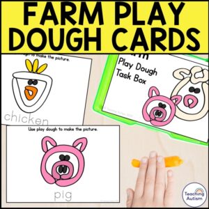 Farm Animal Play Dough Task Cards | Farm Activities for Special Education
