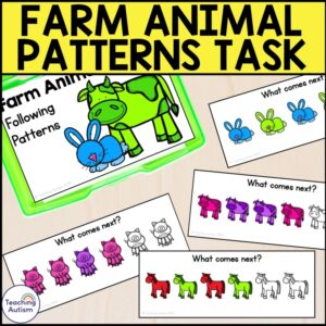 Farm Animals Pattern Task Box | Pattern Activities for Farm Animals