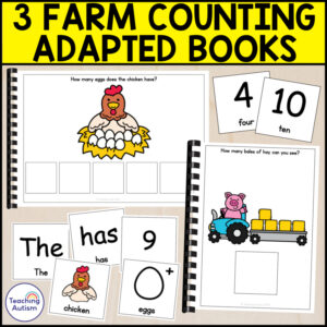 3 Farm Counting Adapted Books for Special Education | Farm Math Activities