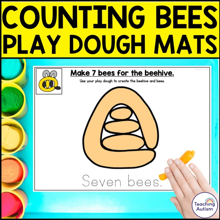 Bee Play Dough Mats | Counting to 10 Bugs and Insects Theme Activities