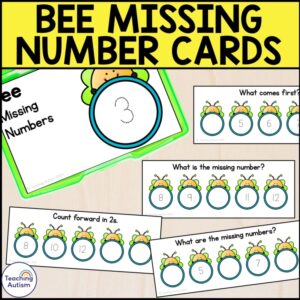 Bee Missing Numbers Task Box | Bugs and Insects Math Activities